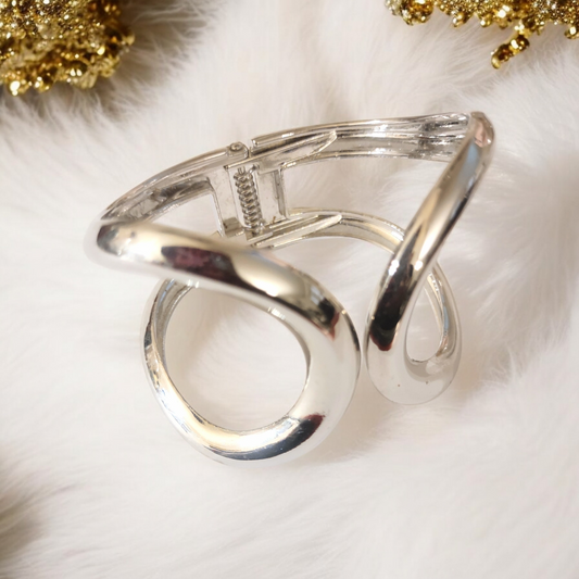 Silver Plated Fashion Statement Cuff Bangle