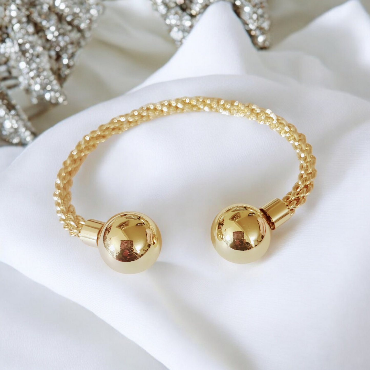 Gold Balls Adjustable fashion Bangle