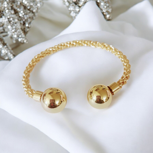 Gold Balls Adjustable fashion Bangle