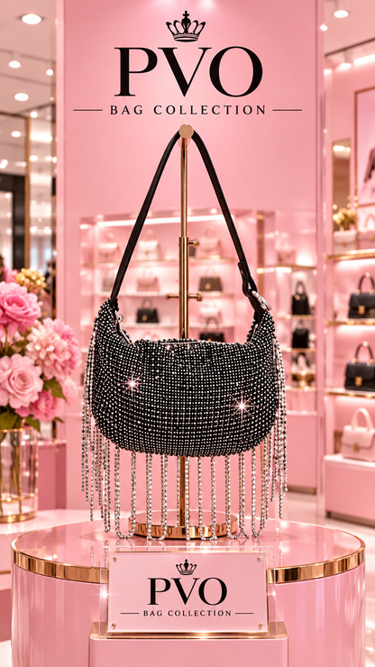 Sofia Rhinestone with stone tassel Handbag