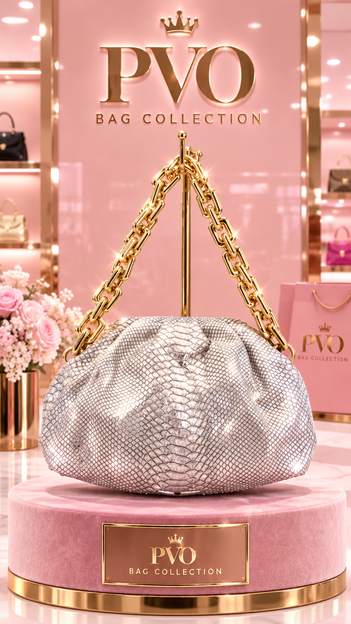 The Athena Snake pattern Gold Chain Handbag
