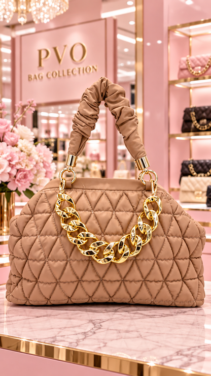 The Cantrell Gold Chain Quilt Pattern Handbag