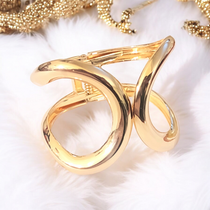 Gold Plated Fashion Statement Cuff Bangle
