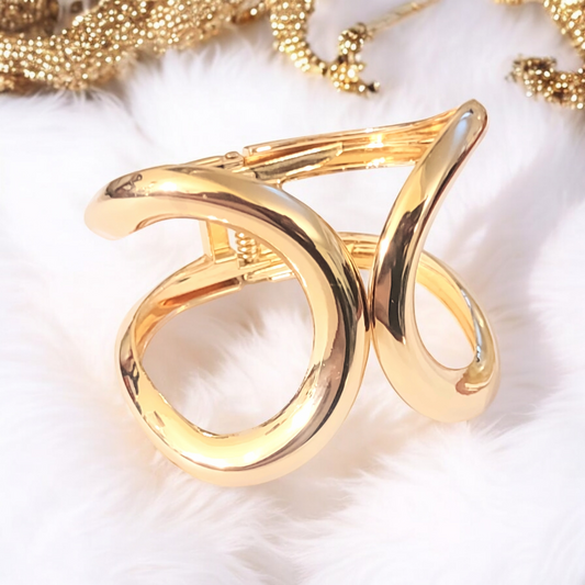 Gold Plated Fashion Statement Cuff Bangle
